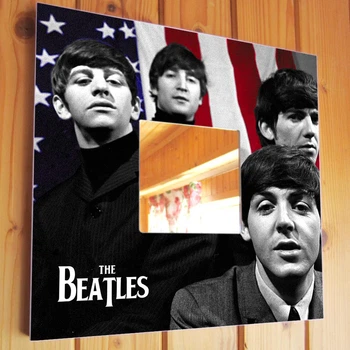 Зеркало "Группа The Beatles" подарок для фанатов, музыкантов и любителей рок музыки, украшение в бар, клуб