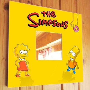 Декоративное зеркало "Симпсоны. The Simpsons" герои мультфильма в детскую комнату, украшение в спальню, подарок фанату