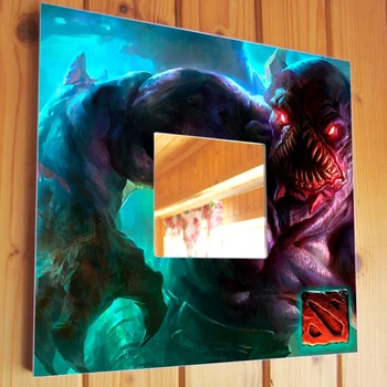 Зеркало "Dota 2. Warcraft" подарок фанату компьютерных игр, украшение детской комнаты, спальни