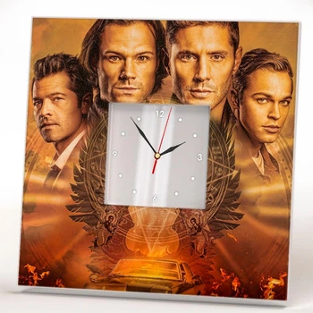 Настенные часы с фото "Сверхъестественное. Supernatural" герои сериала, сувенир фанатам тв , украшение интерьера