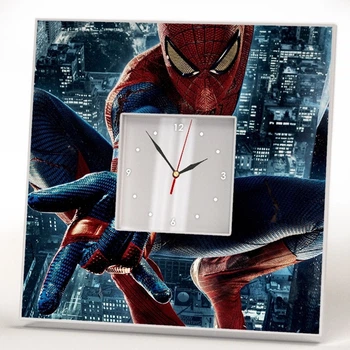 Часы "Человек-паук, Спайдермен, Spider-Man" для фанатов Марвел, подарок украшение в спальню, детскую комнату