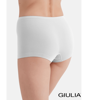 Жіночі трусики-шорти з заниженою талією з мікрофібри - Giulia - BOXER BRIEFS - S/M - White (Білий)