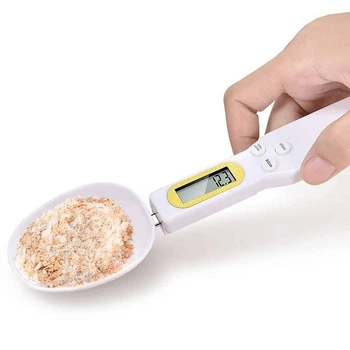Ложка-ваги/електронні кухонні ваги 0.1-500 грам з LED дисплеєм Kitchen Helper білі (LB-67633)