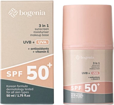 Солнцезащитный крем для лица Bogenia Sunscreeen Face Cream SPF 50+ 50 мл (4823124403030)