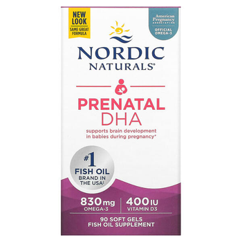 Пренатальна ДГК без добавок, Nordic Naturals 830 мг, 90 капсул