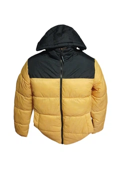 Куртка демісезонна з капюшоном чоловіча Jack & Jones M Жовта з чорним (03326)