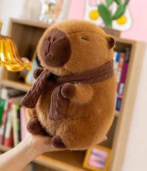 Игрушки Капибара с Шарфом Плюшевая Обнимашка Мягкая My Kigu Антистресс Коричневый 30 см (9067)