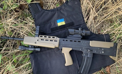 Страйкбольна Гвинтівка Автомат VIGOR L85A2 приціл та ліхтарик 6 мм Чорно-коричневий