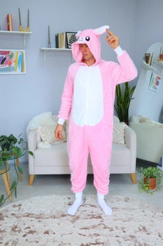 Пижама Кигуруми My Kigu Мужская Кролик Заєц Розовый размер L 165-175 см (21053411)