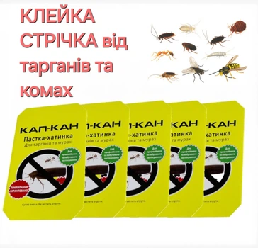 Набор Клеевая ловушка Кап-Кан 5шт / Домик ловушка от тараканов, насекомых, муравьев, клопов, клещей, пчел 19х8х3см