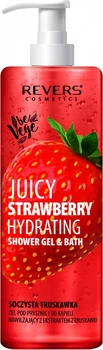 Зволожувальний гель для душу та ванни Revers Cosmetics Juicy Strawberry Hydrating Shower Gel&Bath Соковита полуниця 400 мл (5902815191018)