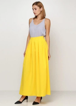 Жіноча спідниця максі в складку Подіум 13908-YELLOW L Жовтий