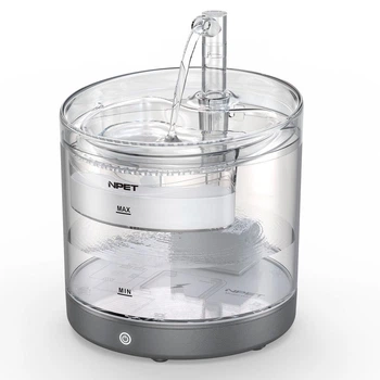 Поилка-фонтан для кошек и собак NPET WF220-TM 1.5 л с аккумулятором и датчиком движения (Прозрачный)