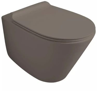 Унитаз подвесной SIMAS Gambassi GA18/F85/GA004 Rimless мокка с сиденьем Soft Close дюропласт