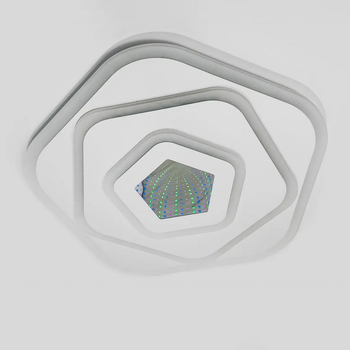 Люстра потолочная светодиодная с RGB подсветкой Light House SL-19660/500 WT 116W+9W-RGB H30*L570*W580, цвет белый