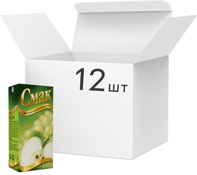 Упаковка соку Смак Яблучно-виноградного 1 л х 12 шт (4820259370206)