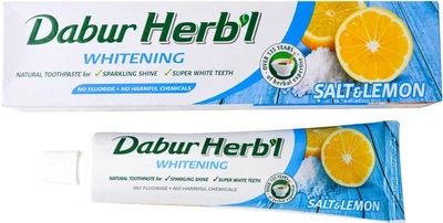 Зубная паста аюрведическая Отбеливающая Соль и Лимон Dabur Herb'l, 150 г