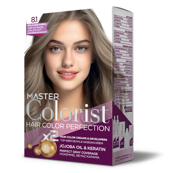 Краска Master Colorist для волос 8.1 Попелистая светло-русая 2x50 мл+2x50 мл+10 мл