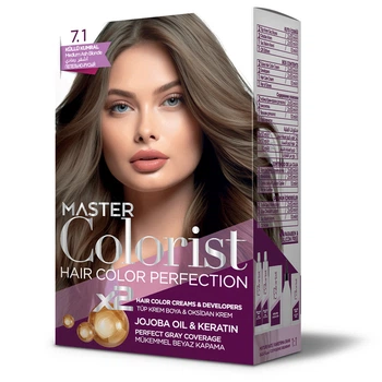 Фарба для волосся Master Colorist 7.1 Попелясто-руся, 2x50 мл + 2x50 мл + 10 мл