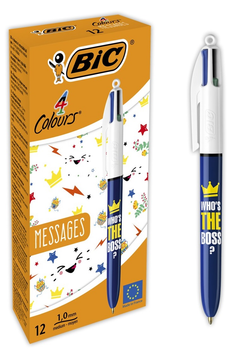 Zestaw długopisów kulkowych BIC 4 Colors Message Boss 12 szt (3086123593749)