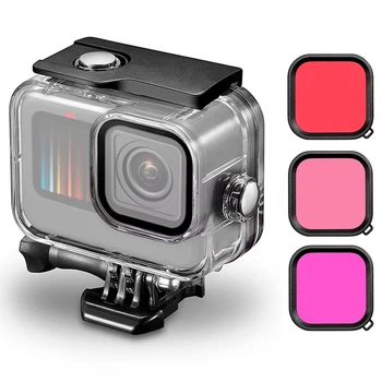 Аквабокс BauTech для GoPro Hero 9-12 3 цветных фильтра + 2 защитных стекла Чёрный (1014-493-00)