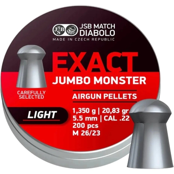 Пульки JSB Jumbo Monster Light 5,52 мм 1.35 г (200 шт/уп) (546088-200)