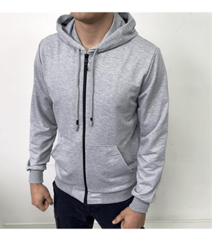 Кофта на застібці з кишенями-кенгуру - HECTOR - 17325 - XL - Сірий