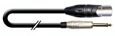 Переходной аудиокабель Jack 6.3 mono штекер XLR3 штекер черный 0.5 м ∅6 мм 1T-AIC6-00.5