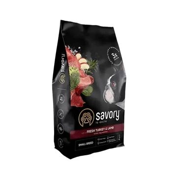 Сухой корм для взрослых собак малых пород Savory Small Breed Fresh Turkey and Lamb со свежей индейкой и ягненком 8 кг (30365)