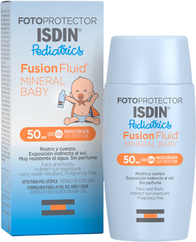 Сонцезахисний крем для дітей Isdin Fotoprotector Pediatrics Fusion Fluid Mineral SPF50+ 50 мл (8429420231542)