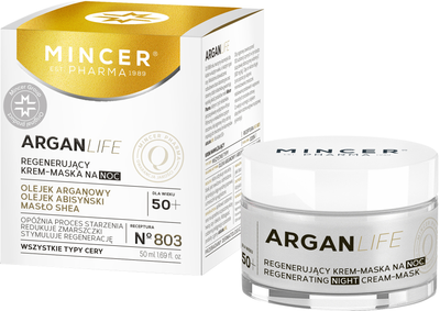 Krem-maska do twarzy przeciwzmarszczowa Mincer Pharma ArganLife 50+ 803 na noc 50 ml (5905279887510)