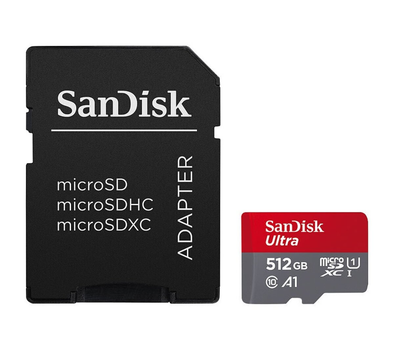 Карта памяти SanDisk Ultra 512Gb microSDXC UHS-1 class 10 A1 150Mb/s adapter SD (SDSQUAC-512G-GN6MA)