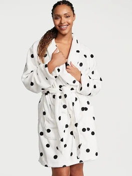 Халат Victoria's Secret Logo Short Cozy Robe M\L Білий (26709526)