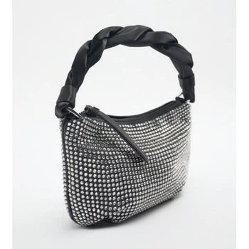 Сумка жіноча Zara Sparkly Shoulder Bag Чорна (24556)