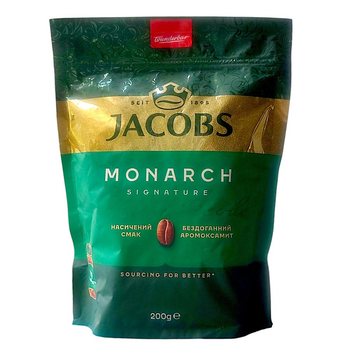 Кава розчинна сублімована Jacobs Monarch 200 г в м'якій упаковці