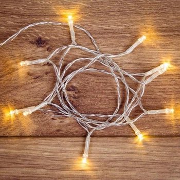 Светодиодная гирлянда на елку, 10м, 200 LED, прозрачный провод, Теплый белый
