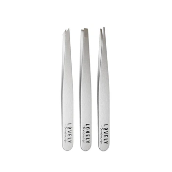 Набор пинцетов Lovely Brows 3 шт, серебристый (LB-n/3)