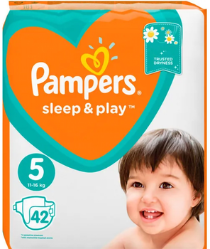 Pieluchy Pampers Sleep&Play Rozmiar 5 (11-16 kg) 42 szt (8001090784674)