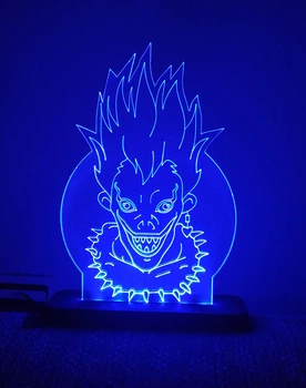 3D світильник-нічник Zayaka Рюк Тетрадь Смерти Death Note Аніме Синій 231