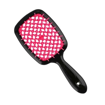 Щетка для волос Janeke Superbrush Small черная с малиновой вставкой