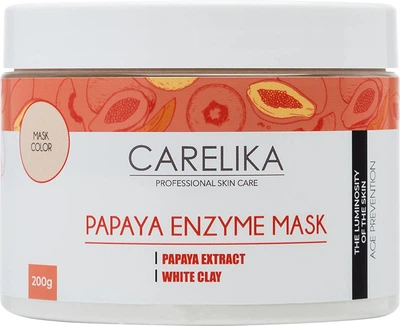 CARELIKA Маска для лица энзимная с экстрактом папайи и каолином, 200 г