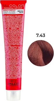 Крем-краска для волос Palco Professional Color 7.43 Блонд Средний Медно-Золотистый 100 мл
