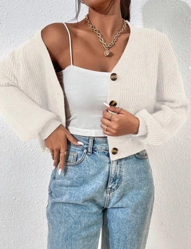 Кардиган AO405 Молочный Oversize S-L