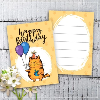 Мини открытки "Happy Birthday" (10 штук) МО-42