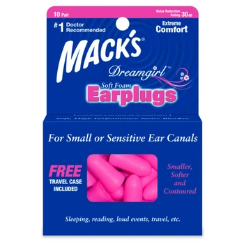 Пенные беруши для сна Mack's Safe Sound Dreamgirl 10 пар розового цвета