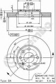 Тормозной диск Brembo (09762811)