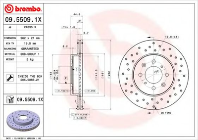 Тормозной диск Brembo (0955091X)