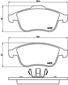 Тормозные колодки дисковые Brembo (P68045)