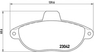 Тормозные колодки дисковые Brembo (P23072)