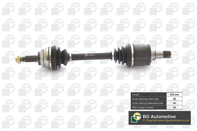 Піввісь Toyota Avensis 2.0d 03-08 дв.1CD-FTV (24z/610mm) Л. BGA (DS7608L)